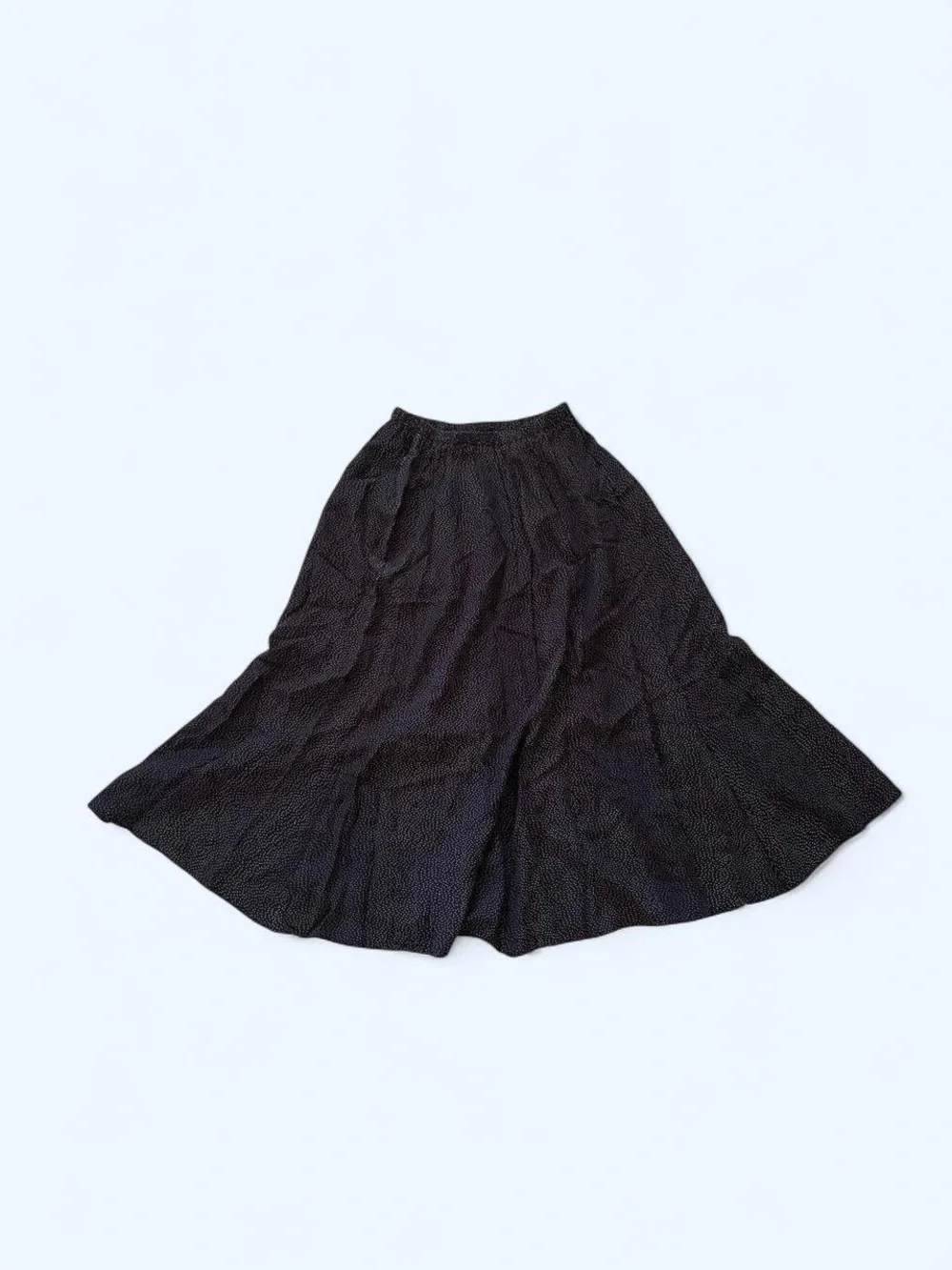 Black polka dot midi skirt with elastic waistband‎